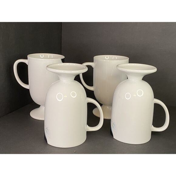 Black Rhapsody Fine China Set of Four Pedestal Cups Mugs Coffee Tea JAPAN VTG - Picture 4 of 5